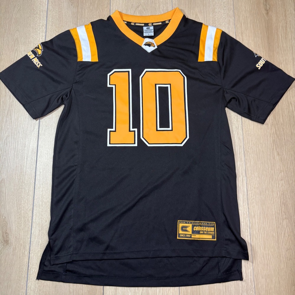 Colosseum Southern Miss Golden Eagles Football Jersey 10 Youth Large Black